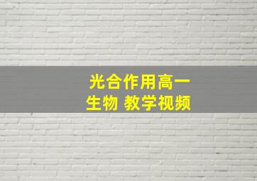 光合作用高一生物 教学视频